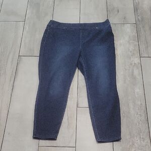 LOGO by Lori Goldstein Blue Ankle Cropped Pull Up Jeans Size 14p #37